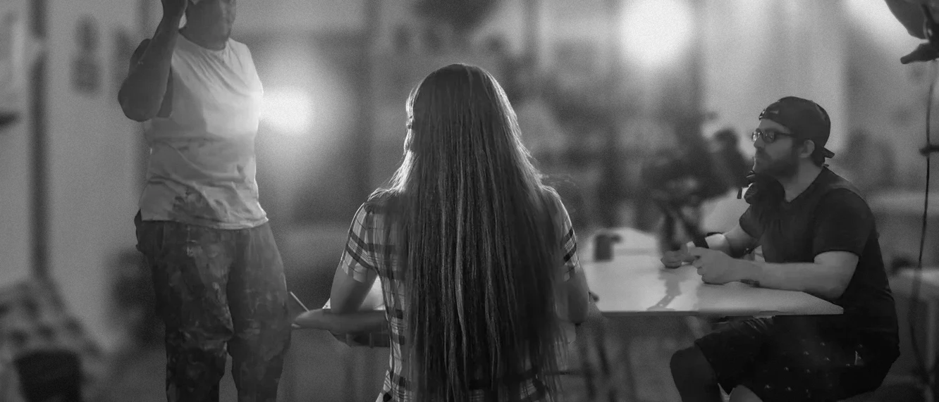 Olga Rossa filmmaking still